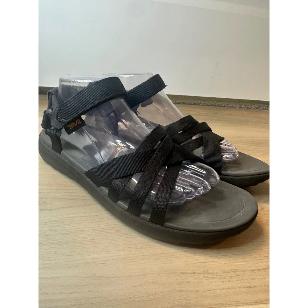 Teva Sanborn Universal Black Strappy Athletic Hiking Sandals Women 10 1015161
